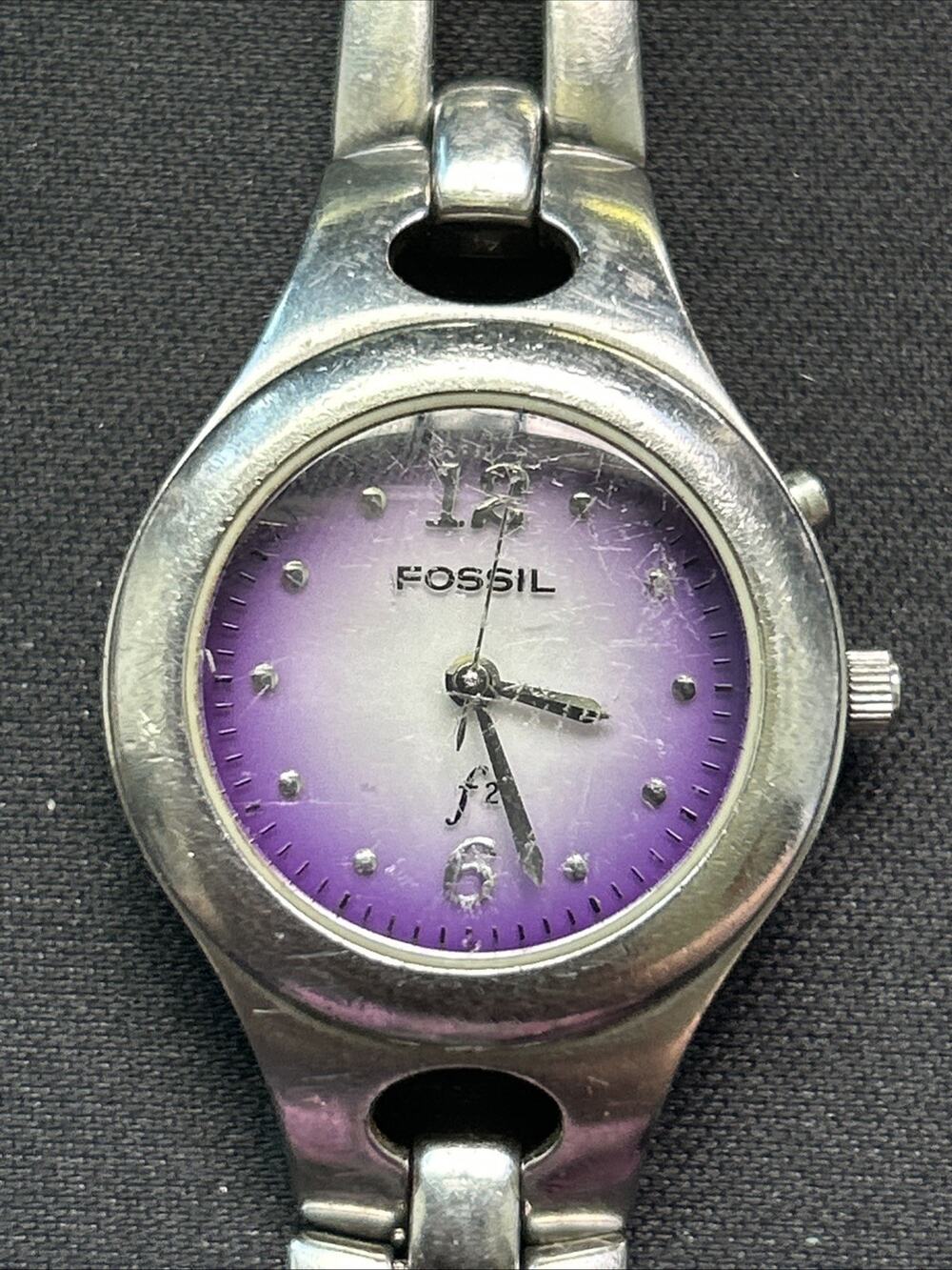 Fossil Purple Dial Silver Tone Women’s Quartz Watch